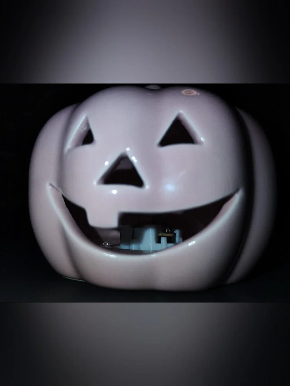 Mini Ceramic Pumpkin LED Accent Light in Light Pink Set Of Two